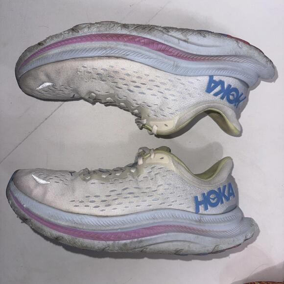 HOKA One Kawana Mesh Athletic Running Sneakers White Pink Green Women’s Size 9B - Picture 2 of 15